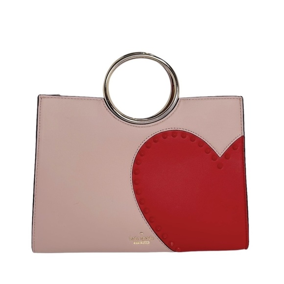 ♥️KATE SPADE♥️ NEW YORK Heart it Sam Purse Handbag Crossbody Pink Red Like new - Picture 6 of 16